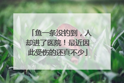 鱼一条没钓到，人却进了医院！最近因此受伤的还真不少